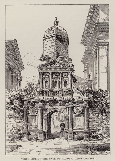 Cambridge: North Side of the Gate of Honour, Caius College by English School