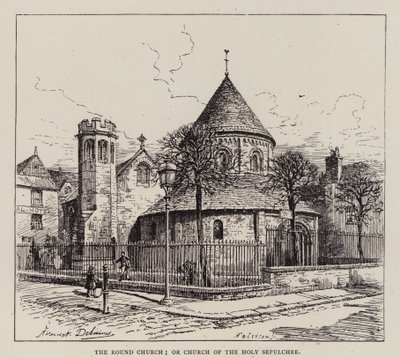 Cambridge: The Round Church; or Church of the Holy Sepulchre by English School