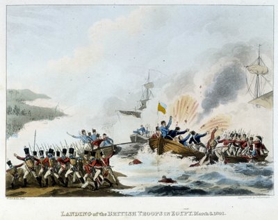 Campaign (Expedition) of Egypt (1798-1801): Debarking of the English army in Egypt, March 8 by English School
