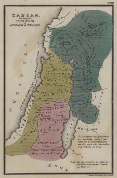 Canaan, Showing the Captivities of Judah and Israel by English School