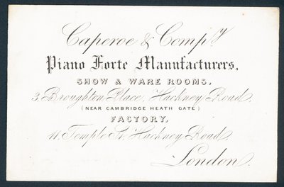 Caperoe & Company, piano forte manufacturers by English School