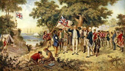 Captain Cook Taking Possession of New South Wales, 1770 by English School