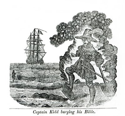 Captain Kidd Burying His Bible, Illustration from 