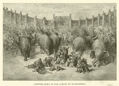 Captive Jews in the Circus at Alexandria (engraving) by English School