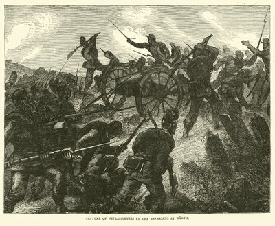 Capture of Mitrailleuses by the Bavarians at Worth, August 1870 by English School