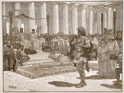 Caractacus before Claudius, illustration from Cassell