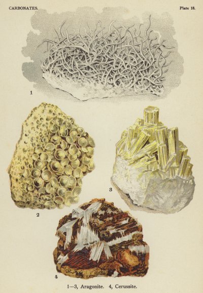 Carbonates, aragonite, cerussite by English School