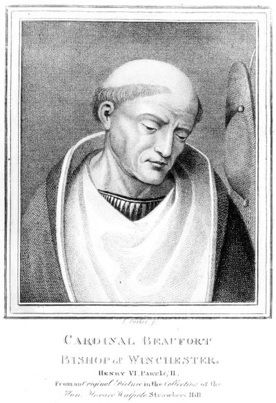 Cardinal Henry Beaufort, Bishop of Winchester, engraved by J. Parker by English School