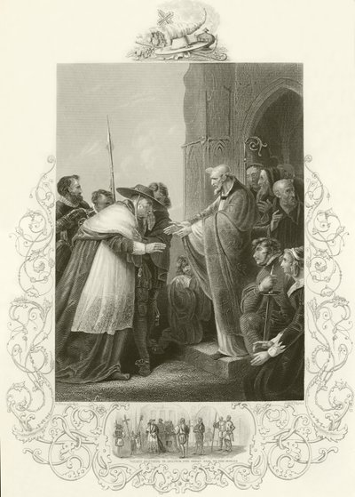 Cardinal Wolsey Entering the Abbey of Leicester by English School