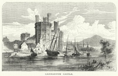 Carnarvon Castle (engraving) by English School