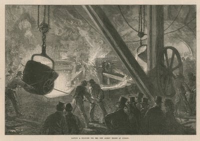 Casting a Cylinder for the New Albert Bridge at Chelsea by English School