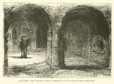 Catacombs, Citta Vecchia, Malta, where St Paul is said to have preached by English School