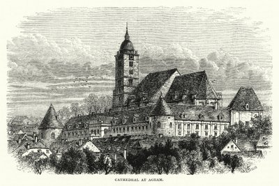 Cathedral at Agram (engraving) by English School