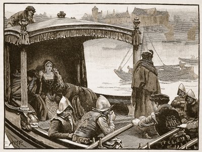 Catherine Howard Being Conveyed to the Tower, Illustration from Cassell
