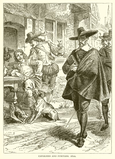 Cavaliers and Puritans, 1600 by English School