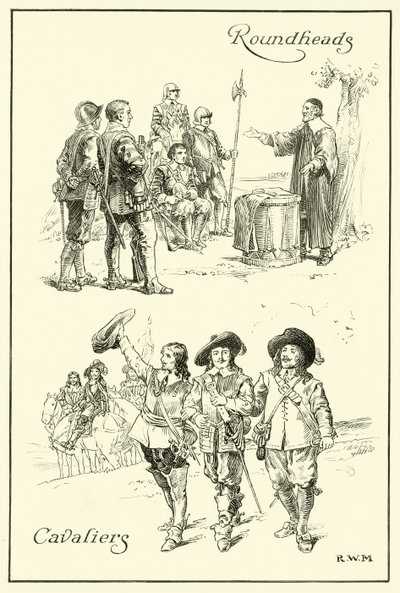 Cavaliers and Roundheads by English School