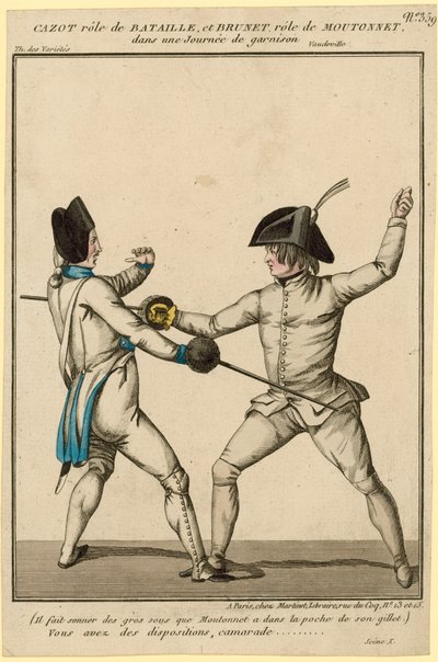 Cazot in the role of Bataille and Brunet in the role of Moutonnet in Une Journee de Garnison by English School