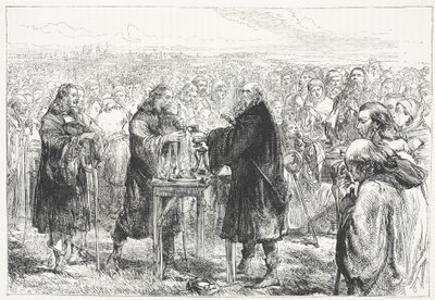 Celebration of the Eucharist by the Hussites in a field near Prague by English School