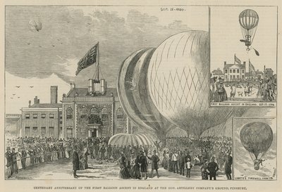 Centenary anniversary of the first balloon ascent in England at the Hon. Artillery Companys ground, Finsbury by English School