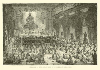 Ceremony in the Great Hall of a Buddhist Lamassery by English School