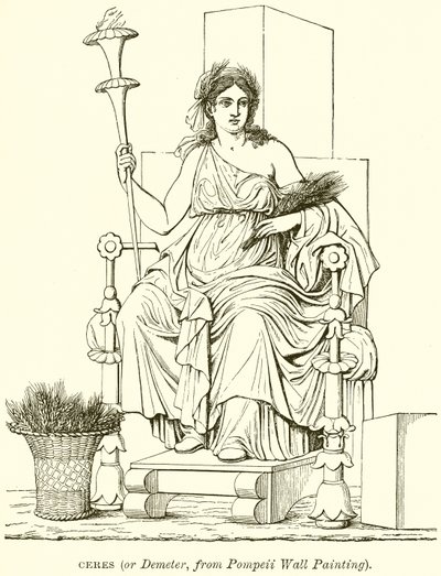 Ceres (or Demeter, from Pompeii Wall Painting) by English School