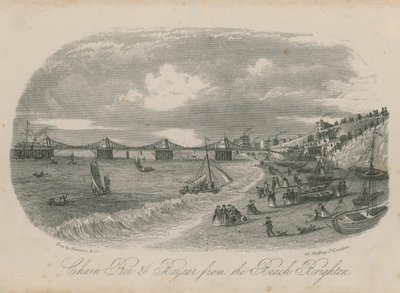 Chain Pier and Bazaar from the Beach at Brighton by English School