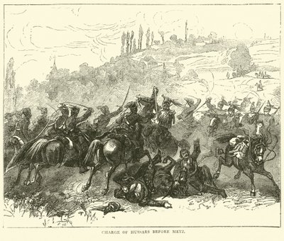 Charge of Hussars before Metz by English School