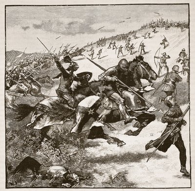 Charge of the Scots at Homildon Hill (Illustration from Cassell