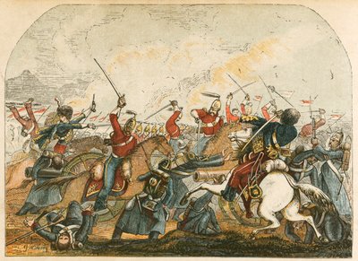 Charge of the cavalry at Balaclava by English School