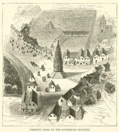 Charing Cross in the Sixteenth Century (engraving) by English School