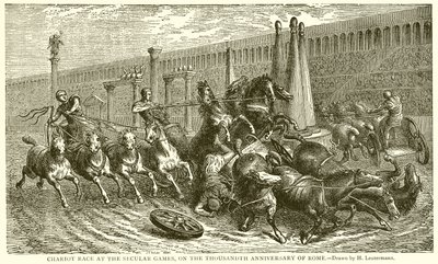 Chariot Race at the Secular Games, Thousandth Anniversary of Rome by English School