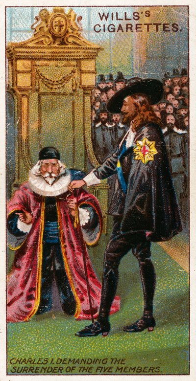 Charles I demanding the surrender of the five members by English School