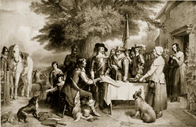 Charles I on the eve of the Battle of Edgehill, 22nd October 1642, illustration from Hutchinson