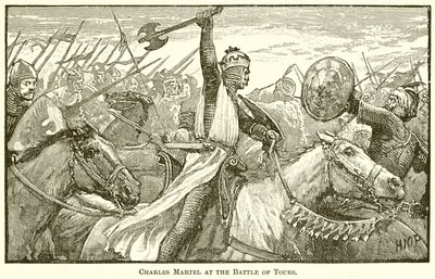 Charles Martel at the Battle of Tours by English School