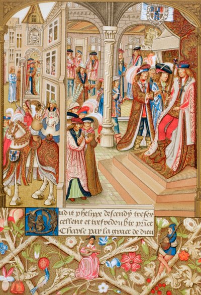 Charles the Bold seated on his Throne and attended by his Barons and Councillors, c.1880 by English School