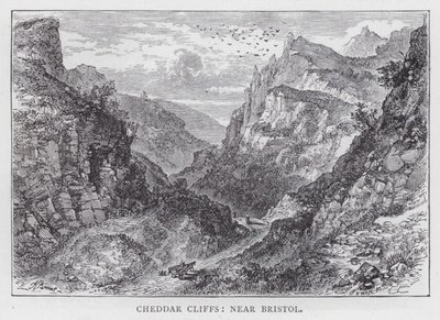 Cheddar Cliffs, near Bristol (engraving) by English School