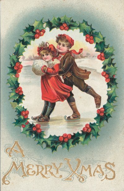 Children Ice Skating by English School