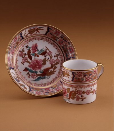 Chinese-Style Coffee Cup and Saucer, Spode, Staffordshire, c.1800 by English School
