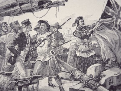 Chinese board the British ship 