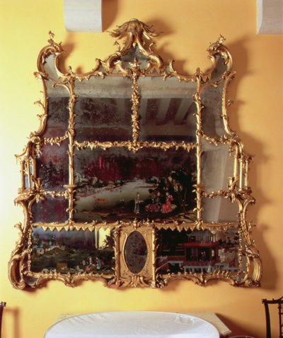 Chinese looking glass, York Bedroom, Arundel Castle, carved by J.A. Cuenot by English School