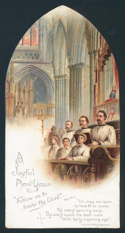 Choir singing in church by English School