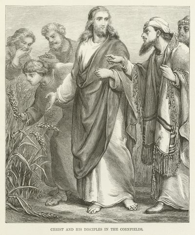 Christ and His Disciples in the Cornfields by English School