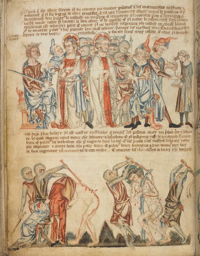 Christ Before Herod and Before Pilate; Herod Washes His Hands; the Flagellation of Christ by English School