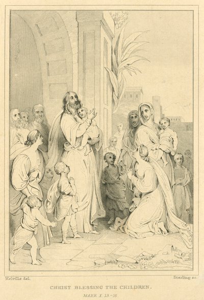 Christ blessing the children, Mark X, 13-16 by English School
