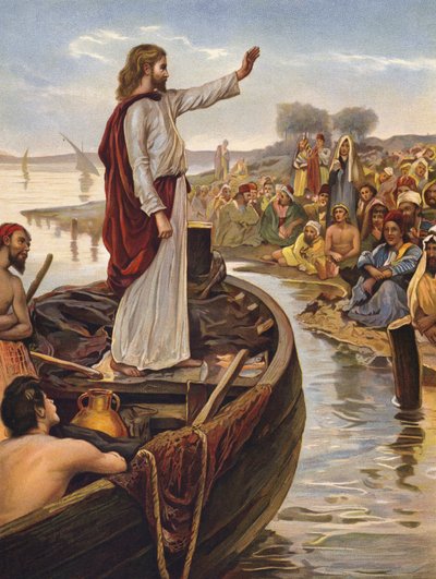 Christ Teaching by the Seaside by English School