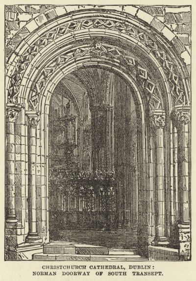 Christchurch Cathedral, Dublin, Norman Doorway of South Transept by English School
