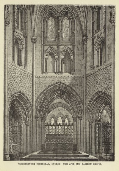 Christchurch Cathedral, Dublin, the Apse and Eastern Chapel by English School