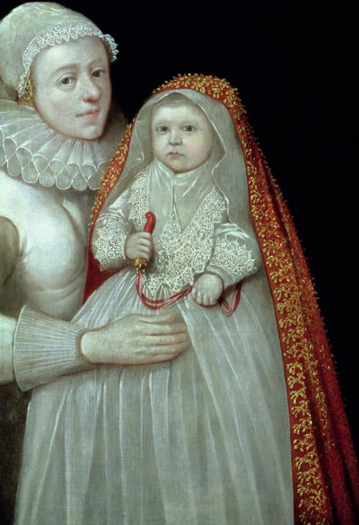 Christening, Portrait of a Mother and Child by English School