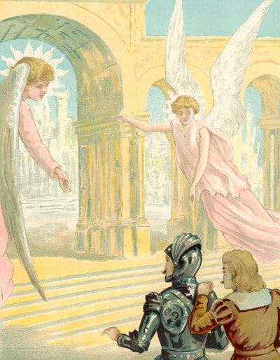 Christian and Hopeful reach the Celestial City by English School