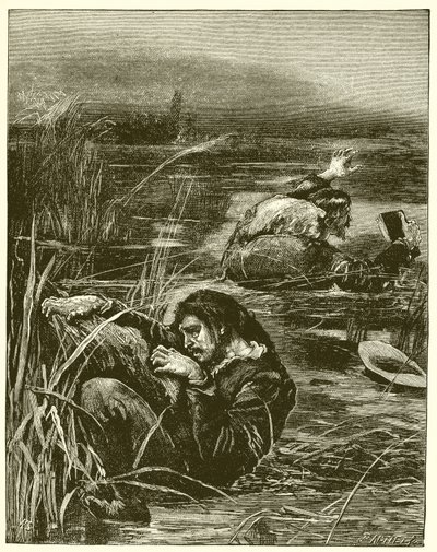 Christian and Pliable in the Slough of Despond by English School